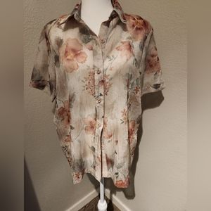 Alfred Dunner Sheer Floral Blouse